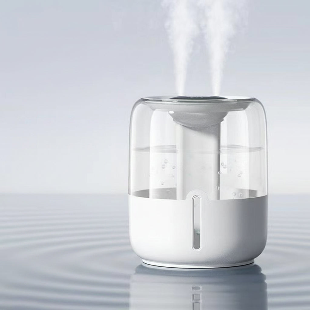 White 6.8L Dual Spray USB Humidifier Night Light Negative Ion K16