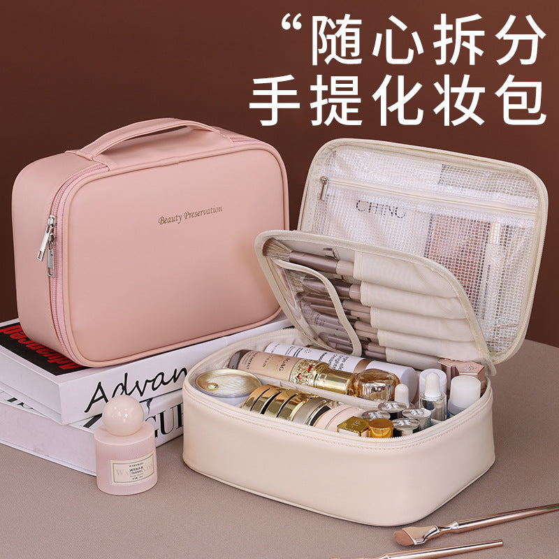 Split Cosmetic Bag Large Capacity Multifunction Storage Bag 8068