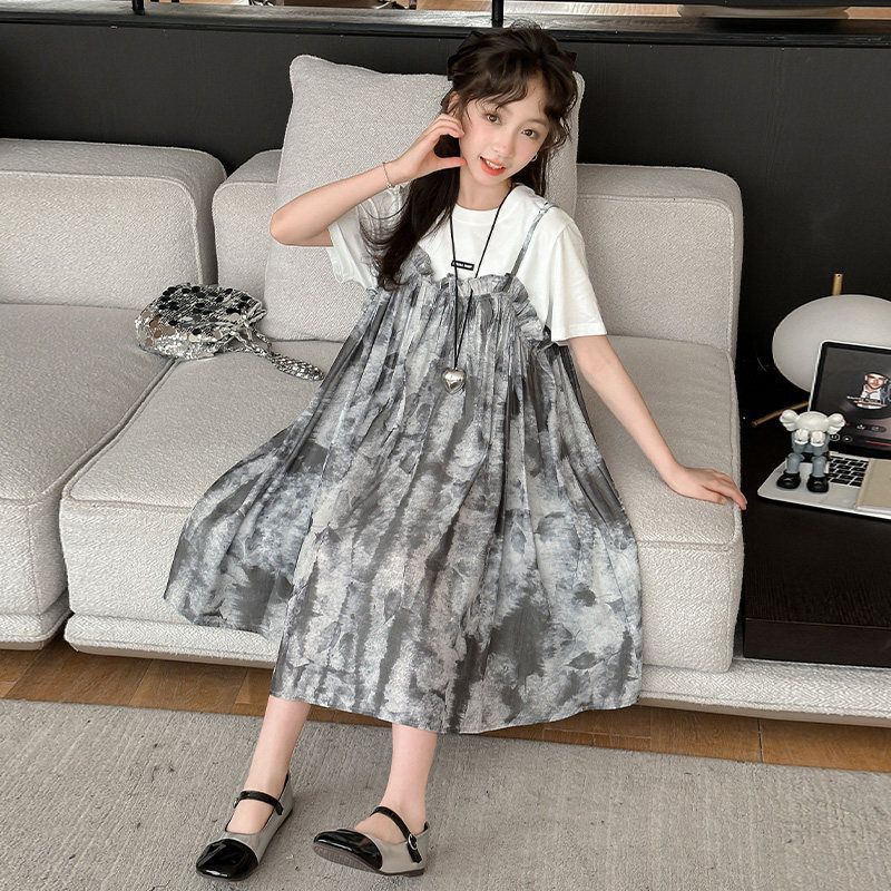 Girls Tie-Dye Princess Beach Dress Long Summer Fairy Outfit