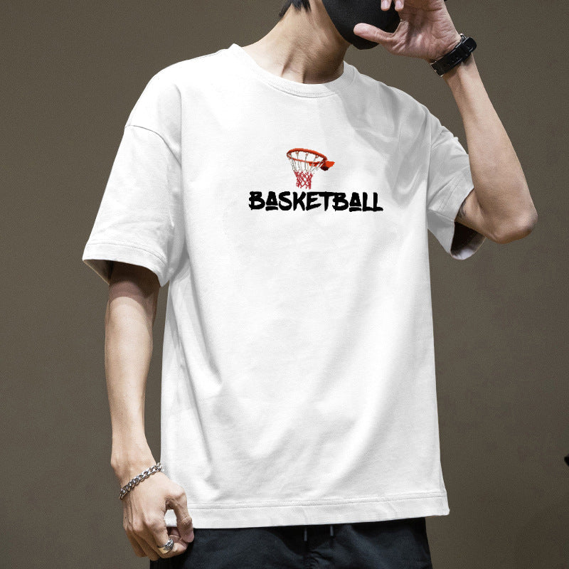 Men’s Loose Cotton Cartoon Print Summer Short Sleeve T-Shirt
