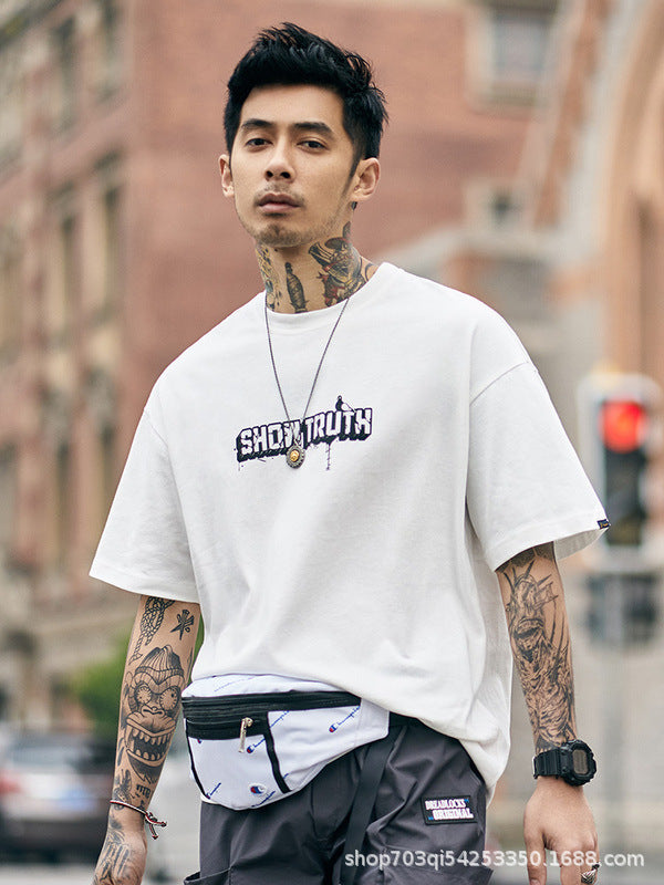 Men’s 200g Cotton Loose Fit Printed Short Sleeve T-Shirt
