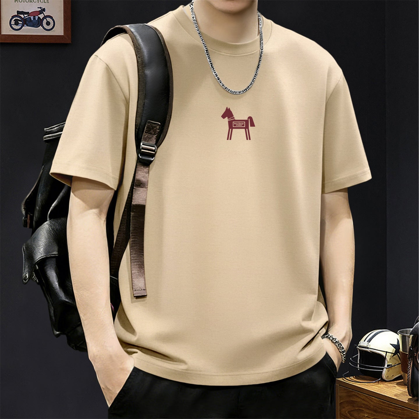 Men's Plaid Ice Silk Long-Sleeve Loungewear Suit – close-up