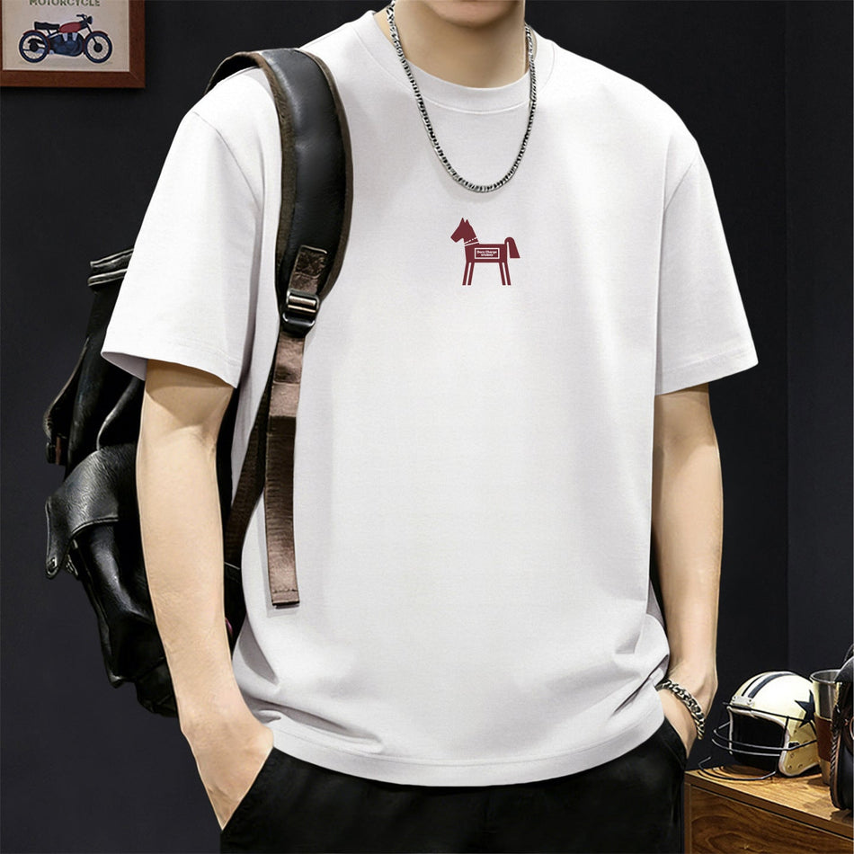 Men’s Heavy Cotton Loose Fit Short Sleeve Streetwear T-Shirt