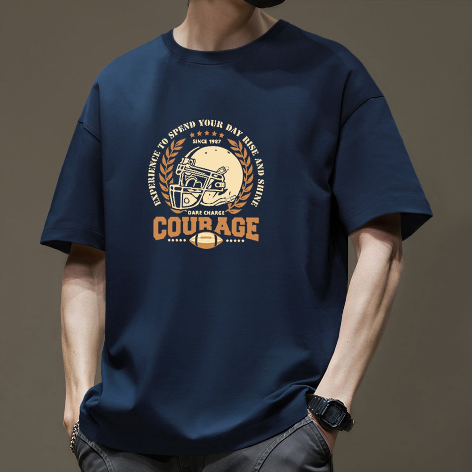 Men’s 260g Heavy Cotton Loose Fit Hong Kong Style T-Shirt