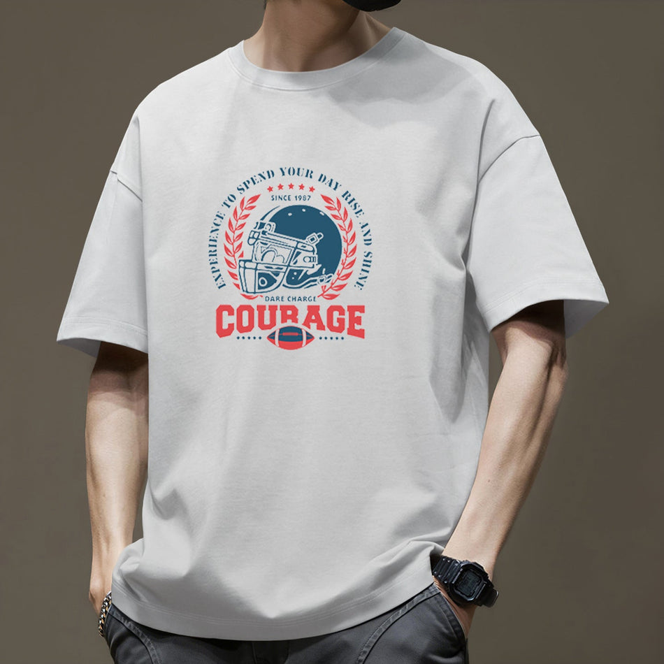 Men’s 260g Heavy Cotton Loose Fit Hong Kong Style T-Shirt