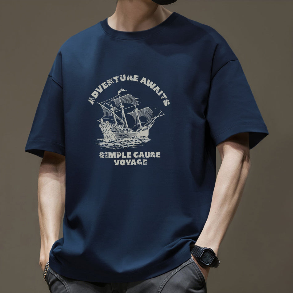 Men’s 260g Heavy Cotton Loose Fit American Retro T-Shirt
