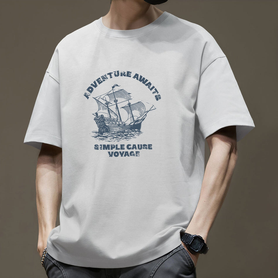 Men’s 260g Heavy Cotton Loose Fit American Retro T-Shirt