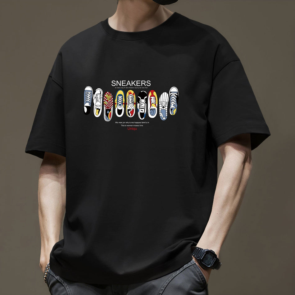 Men’s Heavy Cotton Loose Fit Summer Streetwear T-Shirt