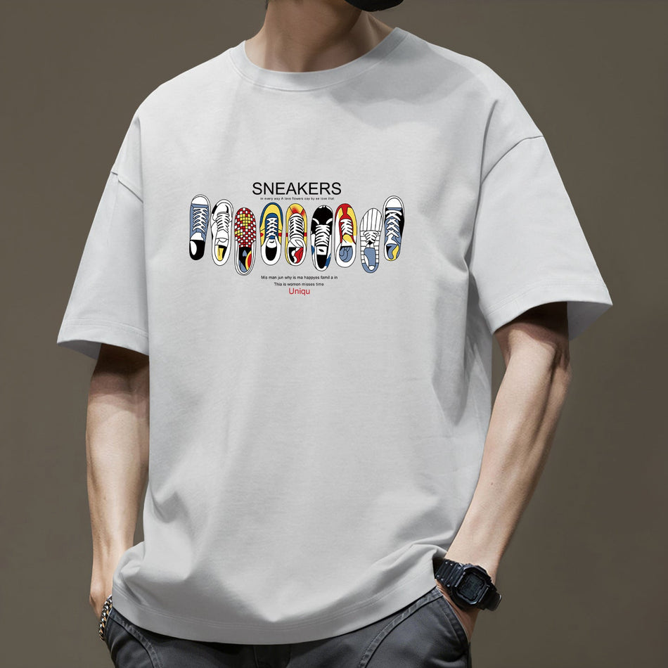 Men’s Heavy Cotton Loose Fit Summer Streetwear T-Shirt
