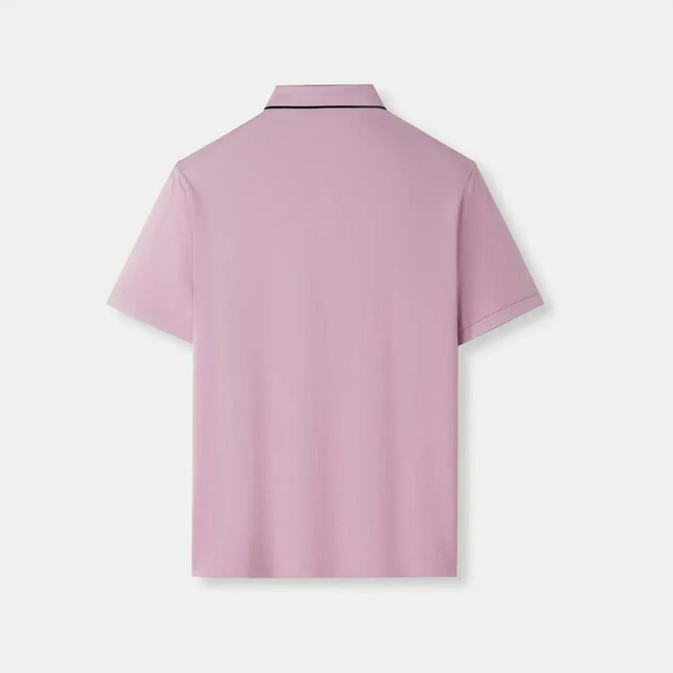 Men’s Mercerized Silk Cotton Slim Fit Polo Shirt Summer Top