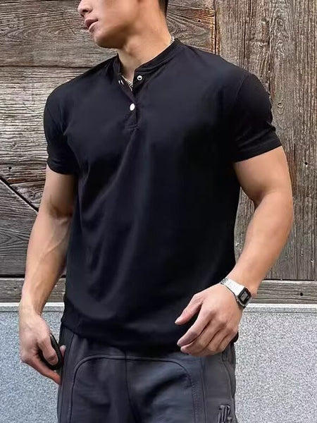 Men's Plus-Size Ice Silk Short-Sleeve Loungewear Suit – close-up