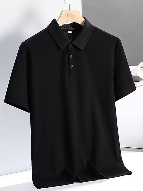 Men's Plus-Size Ice Silk Short-Sleeve Loungewear Suit – back view