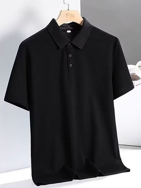 Men's Plus-Size Ice Silk Short-Sleeve Loungewear Suit – back view