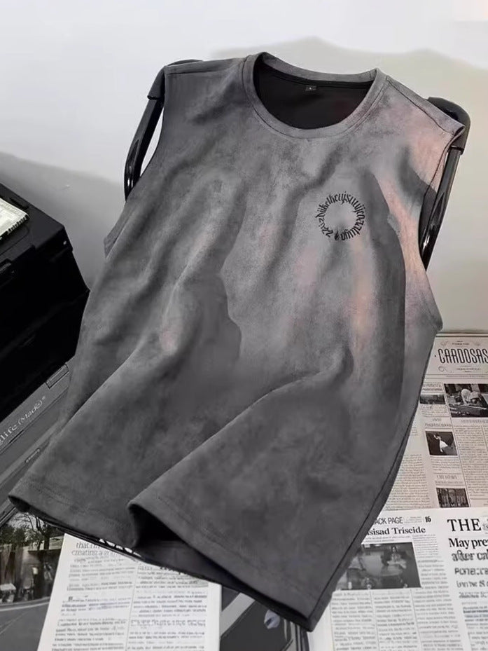 Men's Quick Dry Sleeveless Sports Vest Summer Printed Tank