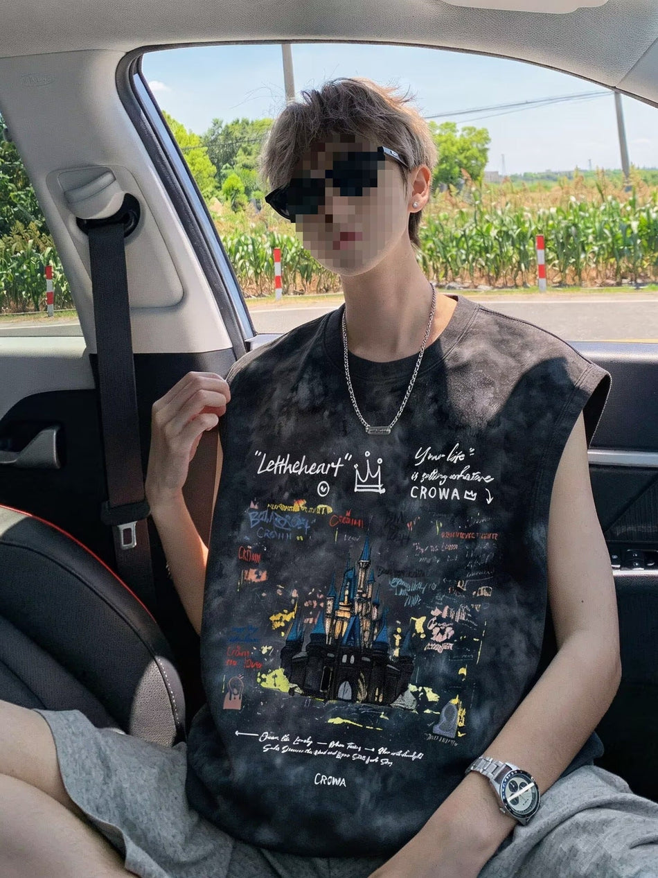Men's Basketball Sleeveless Sports Vest Loose Fit Summer Tank