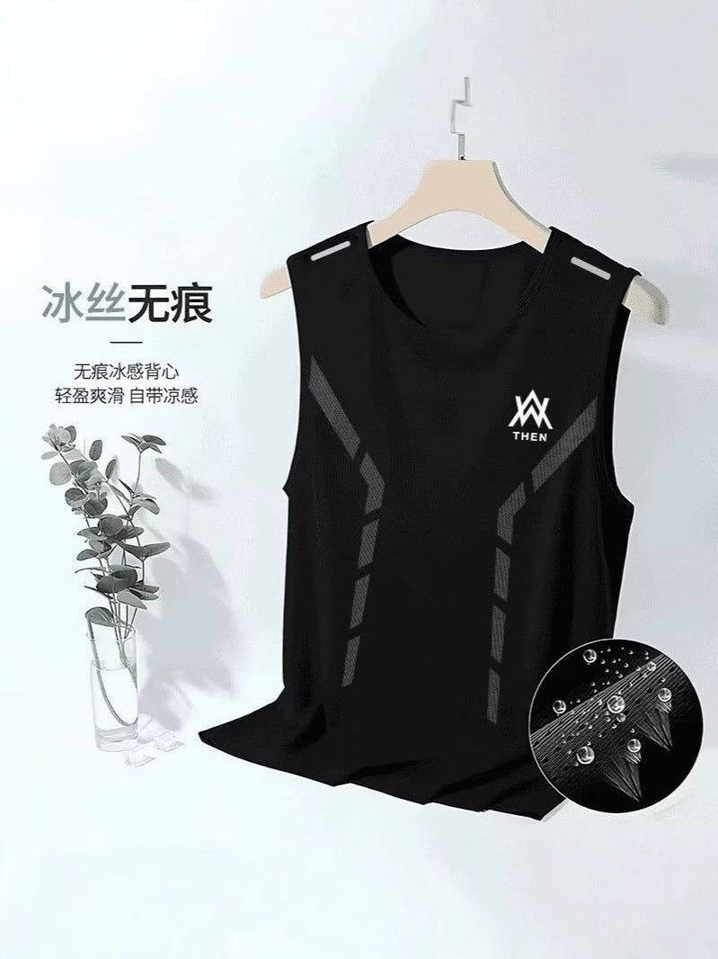 Men's Ice Silk Quick-Dry Mesh Sleeveless Sports Vest
