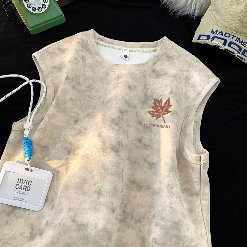 Men's Wide-Shoulder Sleeveless Sports Vest Summer Tee