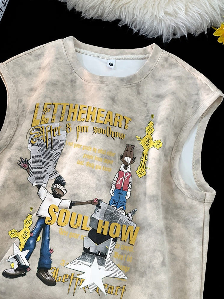 Men's Heavyweight Sleeveless Vest American Street Casual Tank