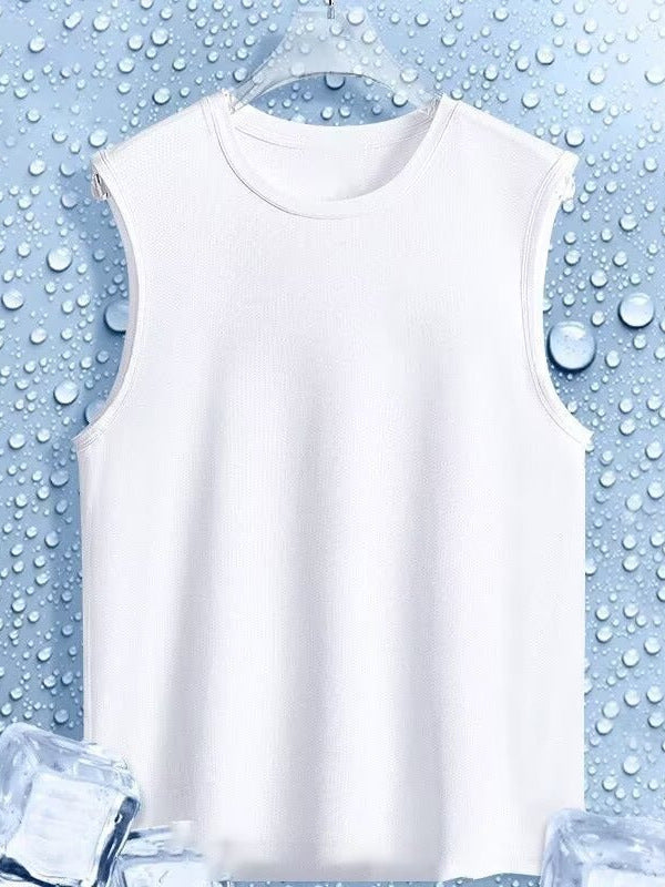 Men Slim-Fit Mesh Tank Top Quick-Dry Elastic Sports Vest Men