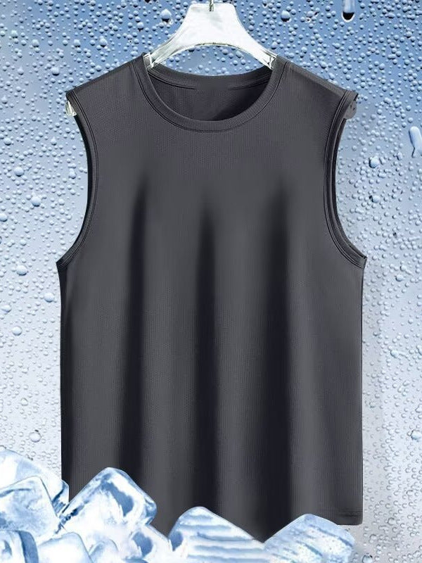 Men Slim-Fit Mesh Tank Top Quick-Dry Elastic Sports Vest Men