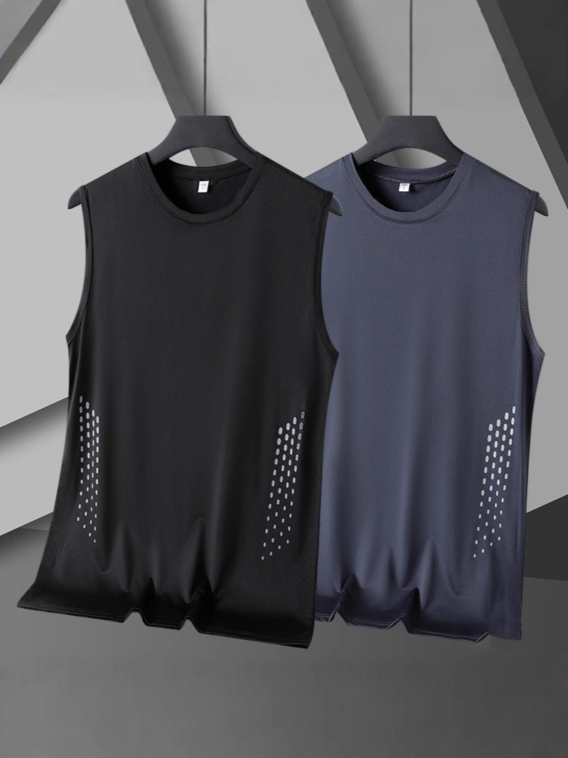 Casual Ice Silk Sports Vest Quick Dry Breathable Sleeveless Tank