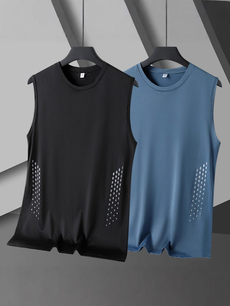 Casual Ice Silk Sports Vest Quick Dry Breathable Sleeveless Tank