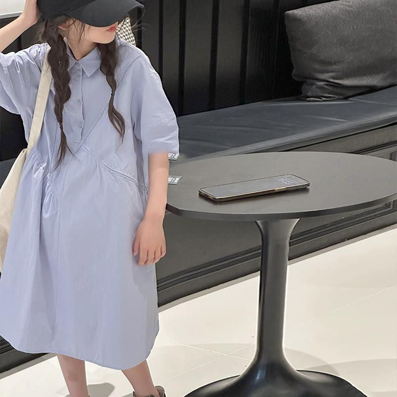 Girls Polo Style A-Line Princess Dress Summer Kids Outfit