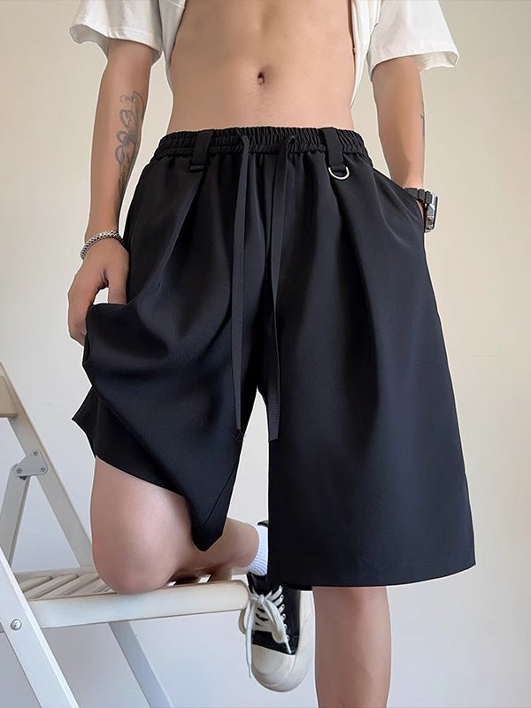 Ice Silk Straight Fit Shorts for Men with Lightweight Drape