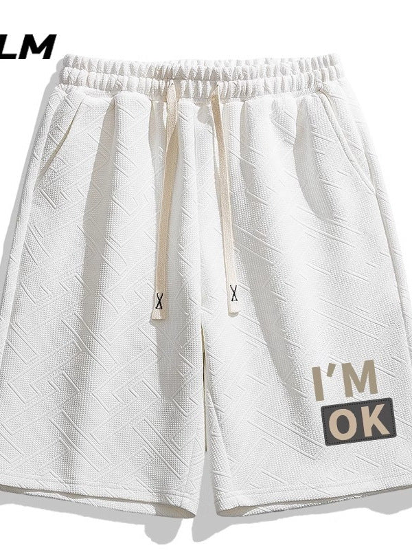 Printed Elastic Waist Sports Shorts for Men in Relaxed Fit