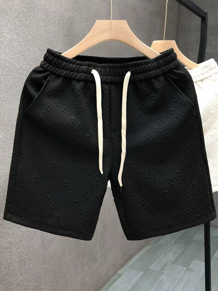 Retro Jacquard Tweed Shorts for Men in Relaxed Summer Fit