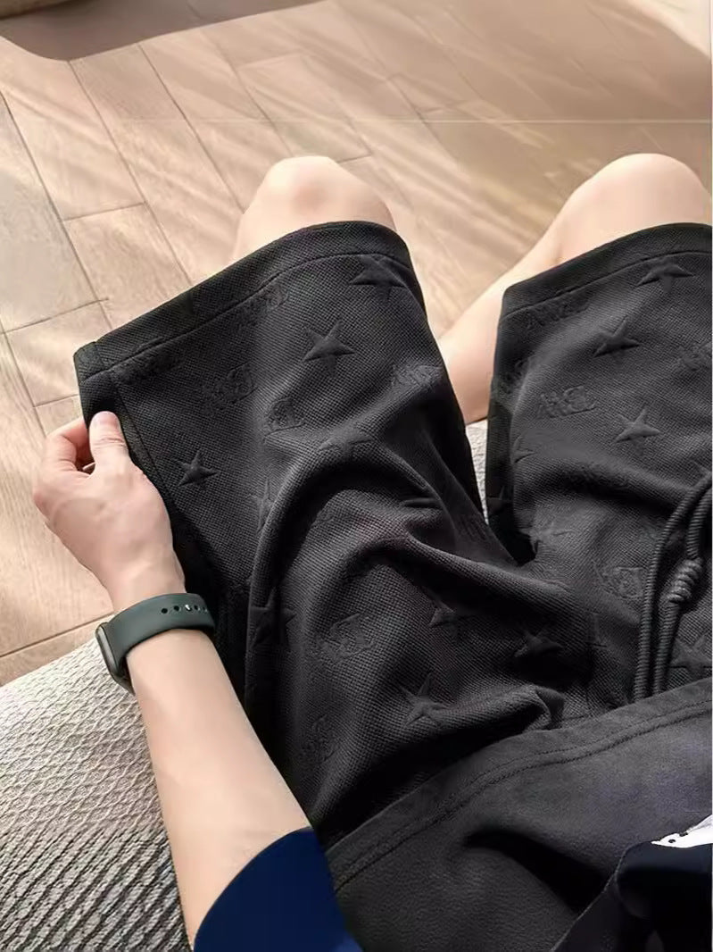 Youth Ice Silk Short-Sleeve Summer Loungewear Set – close-up