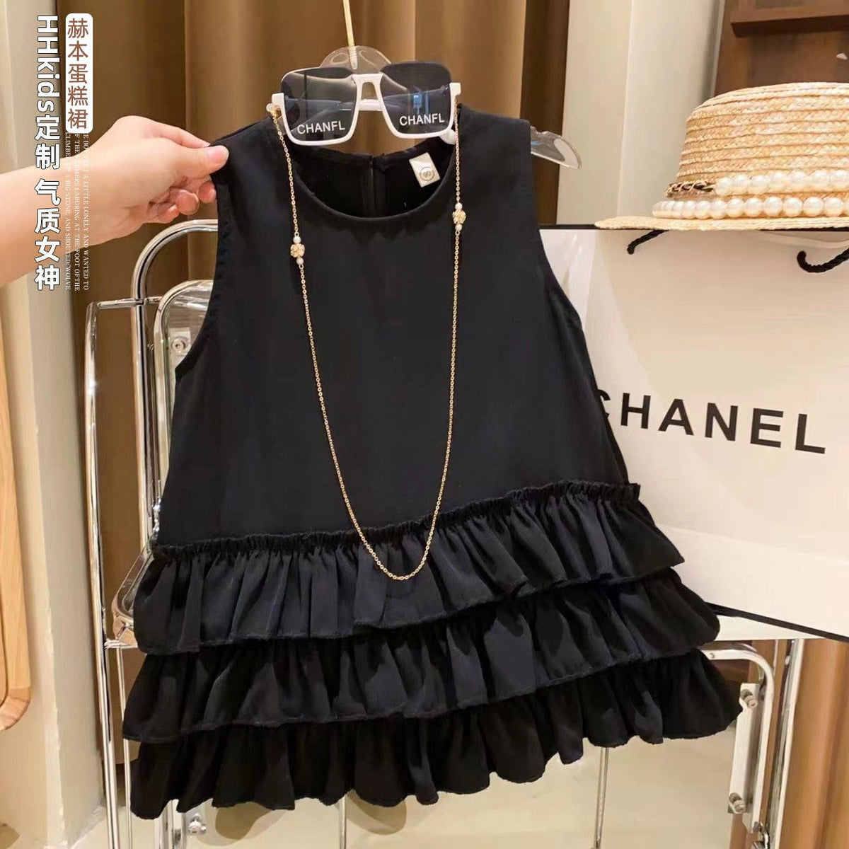 Girls Lace Layered A-Line Princess Cake Dress Summer Kids