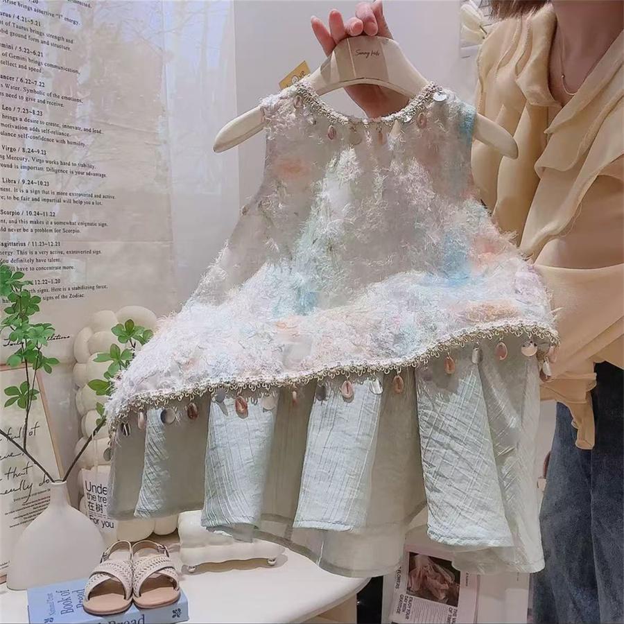 Girls Embroidered Sleeveless A-Line Bohemian Summer Dress Kids