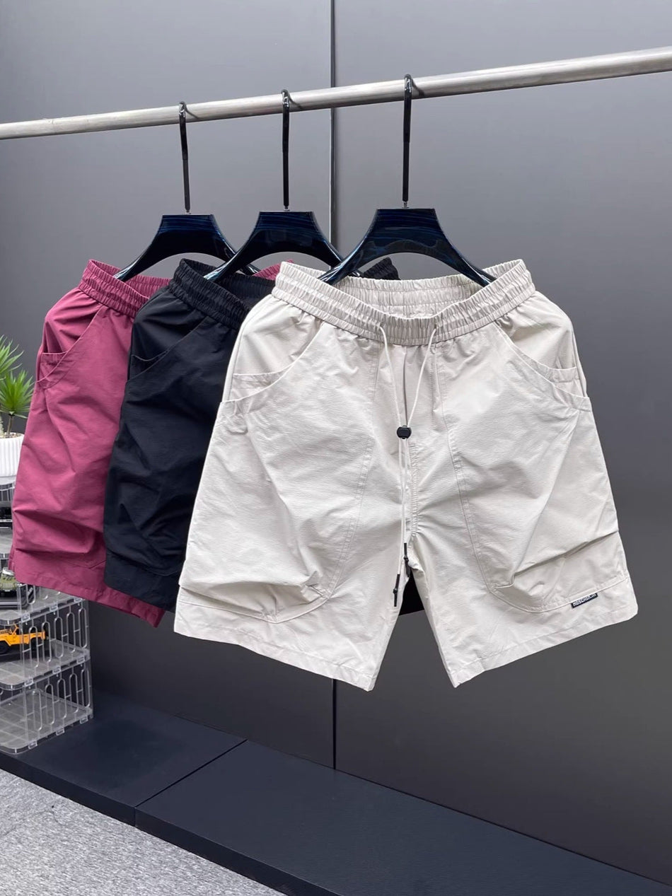 Quick-Dry Workwear Cargo Shorts Men Summer Loose Fit Multi-Pocket