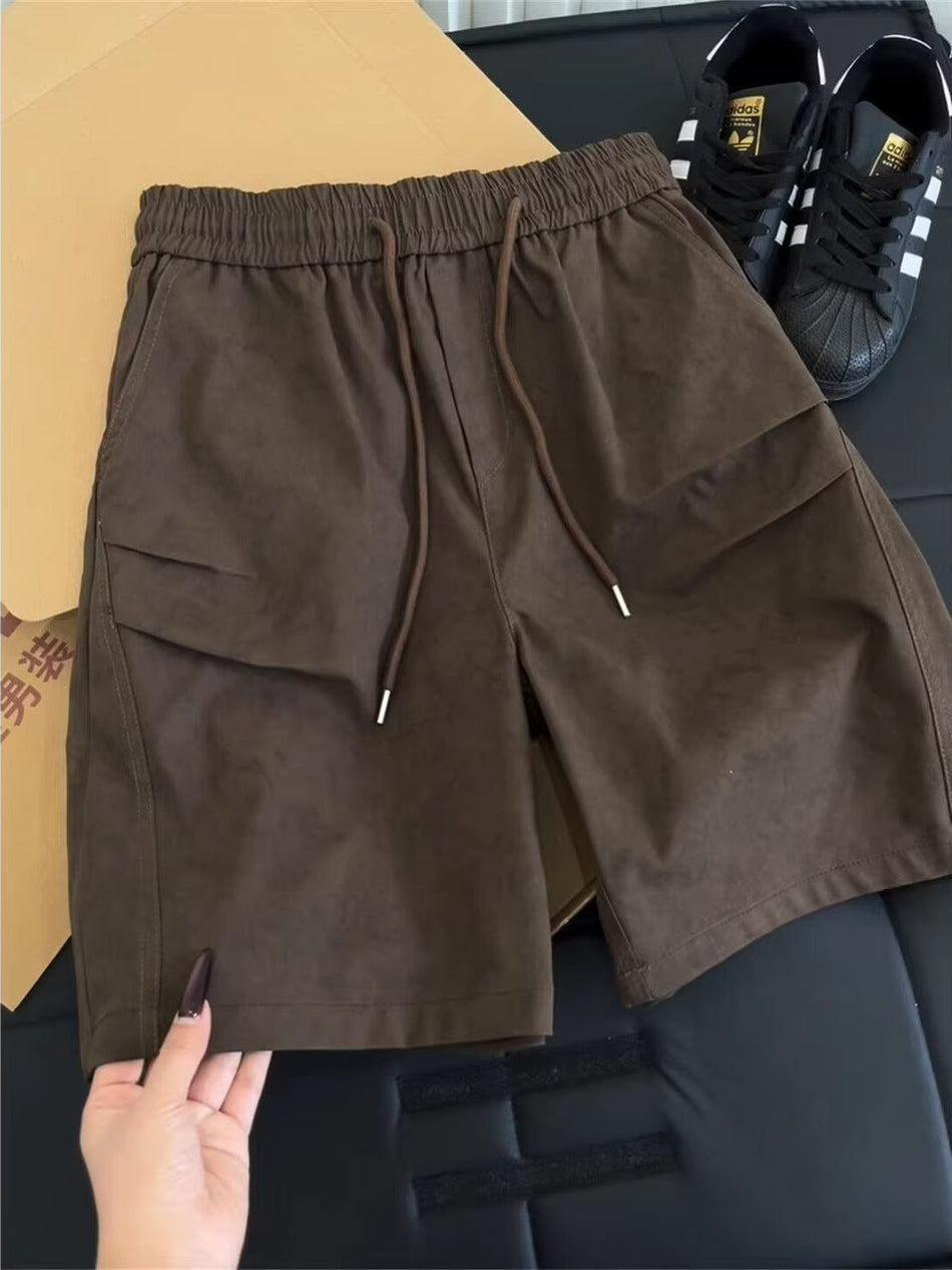 Pleated Breathable Sports Shorts Men Loose Fit Running Fitness
