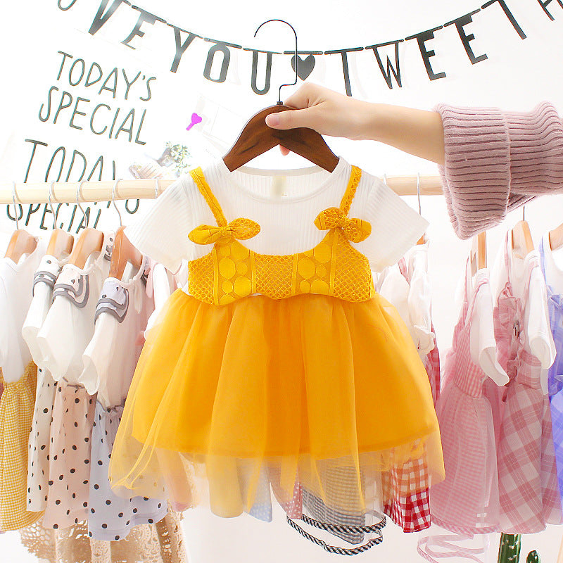Girls Korean Style Mesh Princess A-Line Summer Dress Kids