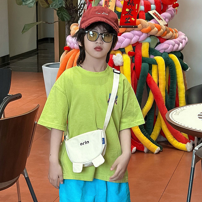 Kids Candy Color Nylon Crossbody Coin Shoulder Bag