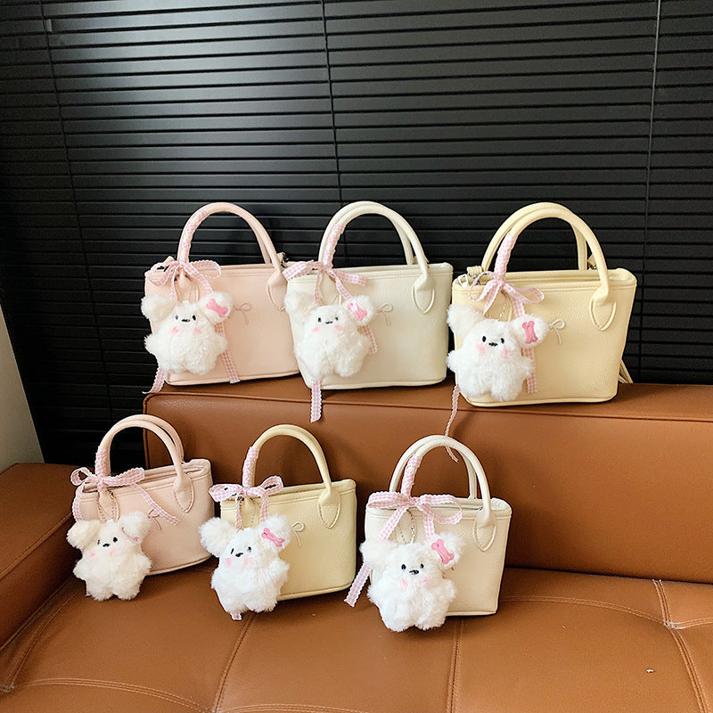 Yellow Girls Lychee Pattern Crossbody Handbag Sweet PU Bag