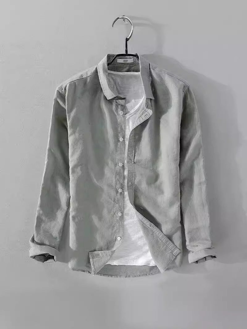 Men's Loose Long Sleeve Casual Shirt Minimalist Summer