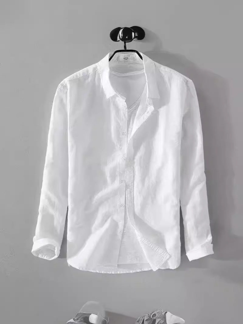 Men's Loose Long Sleeve Casual Shirt Minimalist Summer