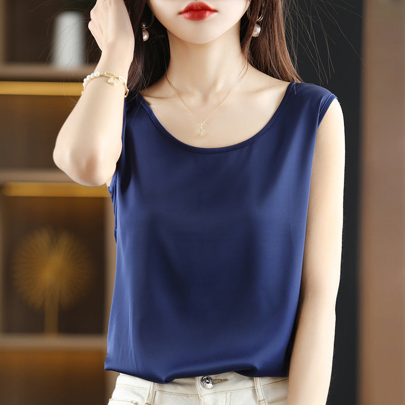 Ice Silk Plus Size Camisole with Soft Stretch Summer Comfort