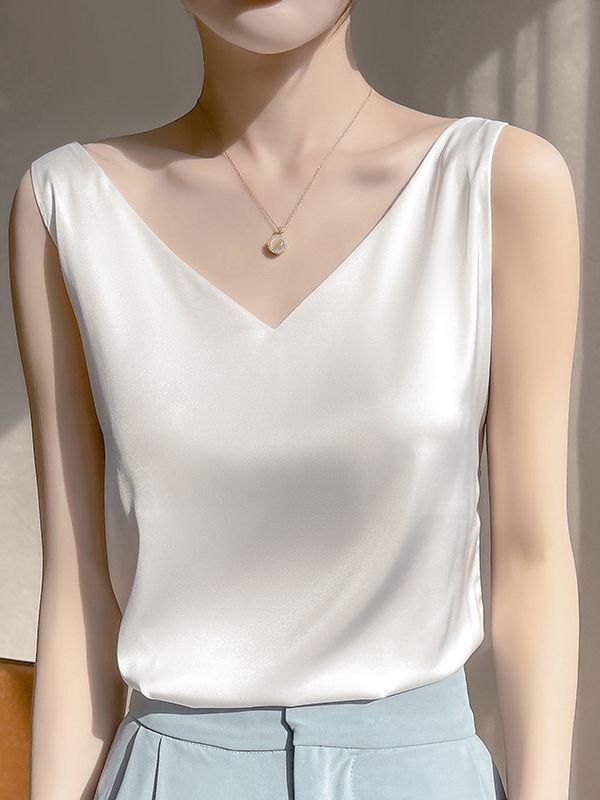 French Style Tassel Ice Silk Long Camisole Women Summer