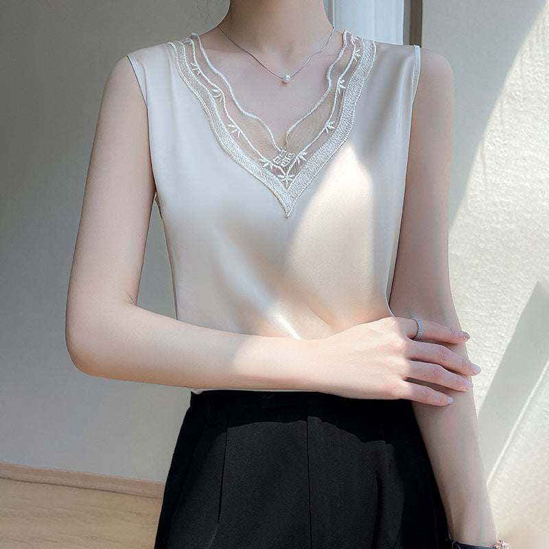 No-Restock Ice Silk Pit-Strip Sleeveless Camisole Women Plus Size