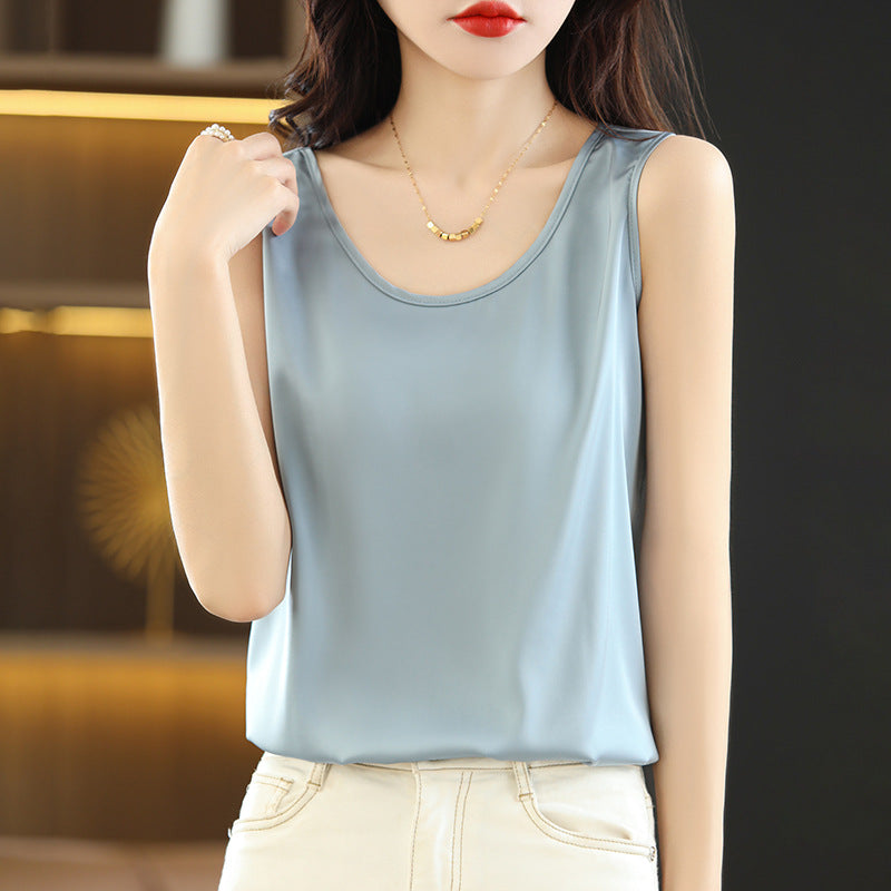 French Style Sleeveless Camisole Top with Stretch Comfort