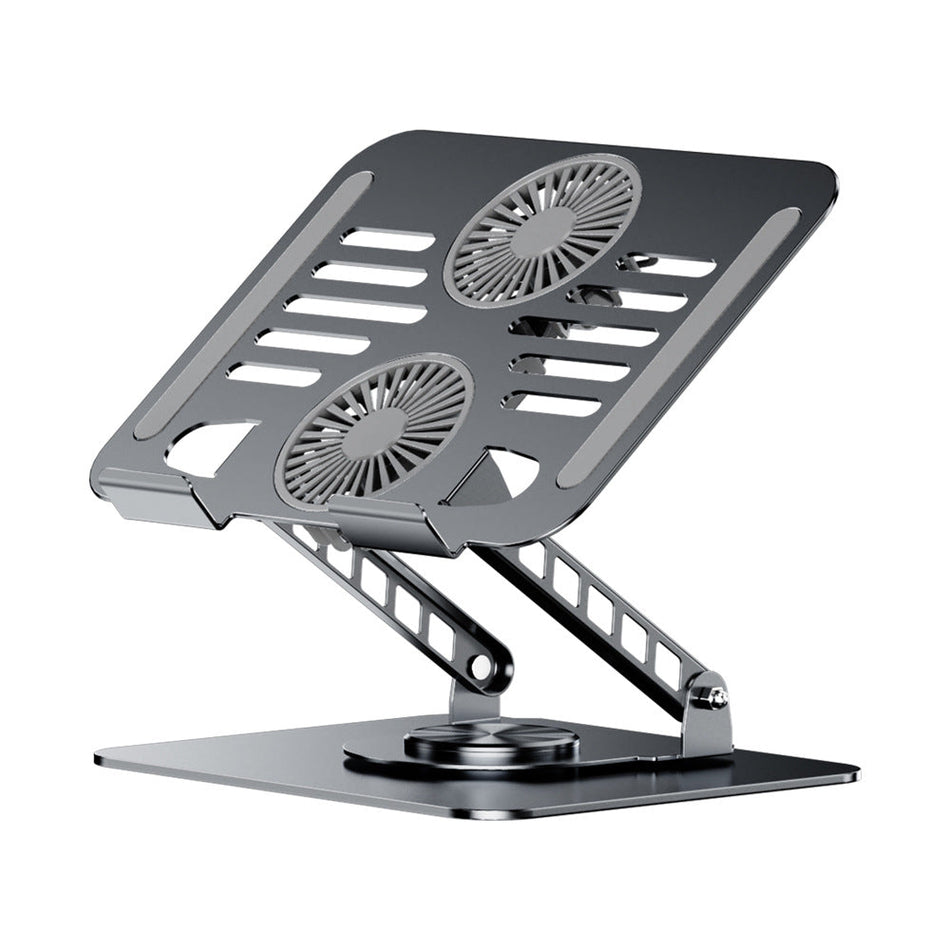 17-Inch Carbon Steel Rotating Laptop Stand with Fan