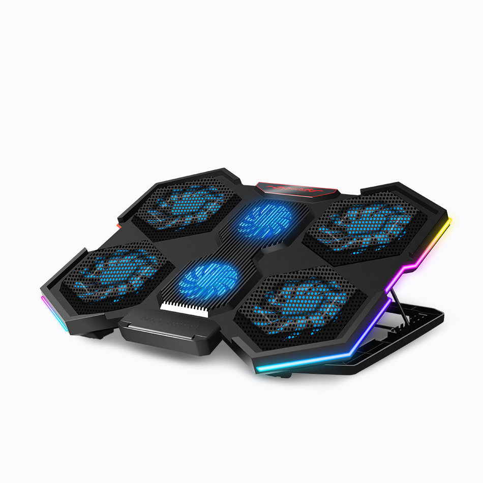 LuminaStream 6-Fan RGB Adjustable Gaming Laptop Stand
