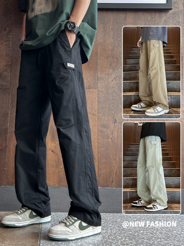 Men's Heavyweight Pure Cotton Loose Straight-Leg Cargo Pants