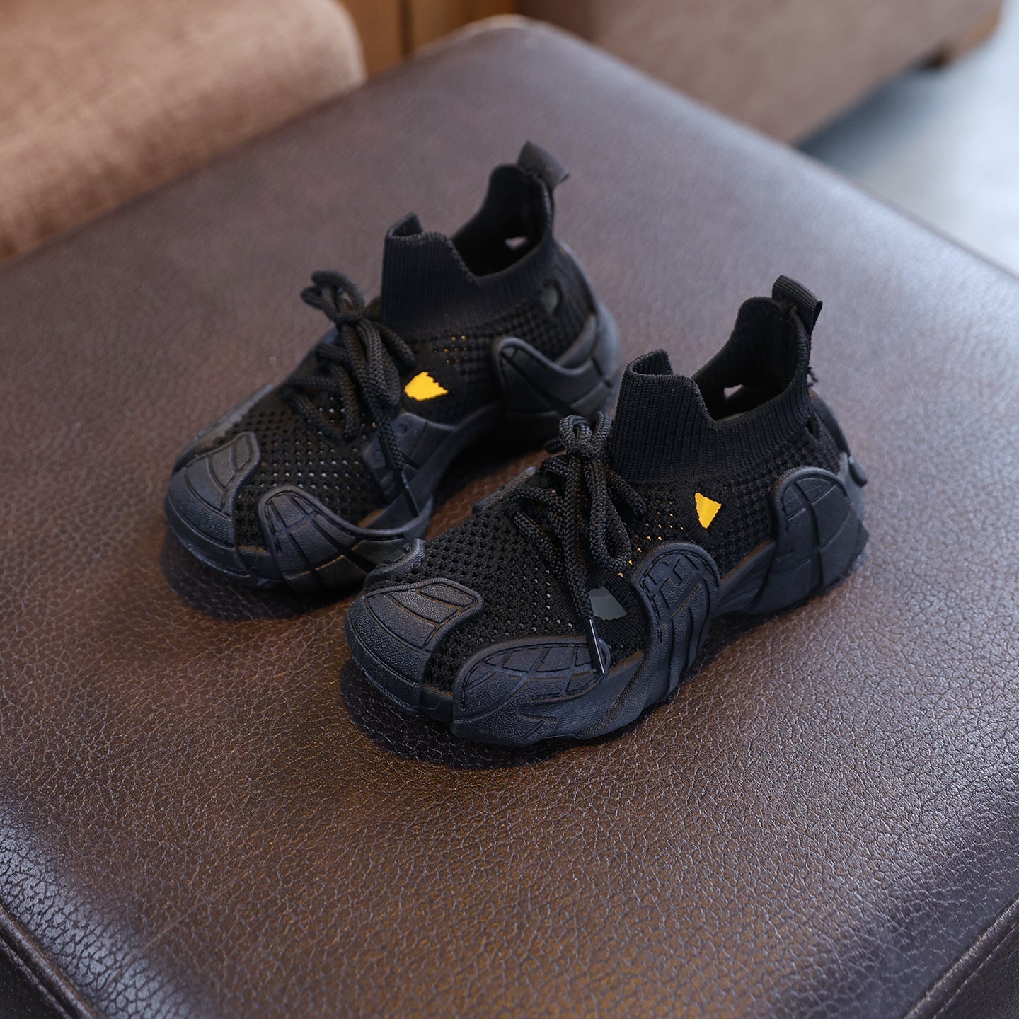 Black AeroKnit Kids Premium Candy Color Casual Sneakers