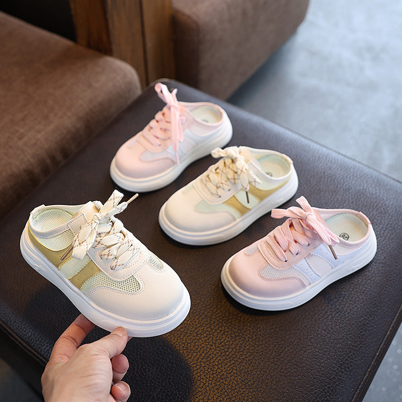Pink AeroMesh Girls Premium Half-Slip Casual Sneakers