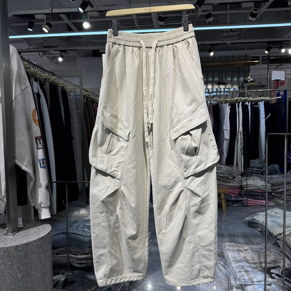Men's High Street Pleated Multi-Pocket Paratrooper Cargo Pants